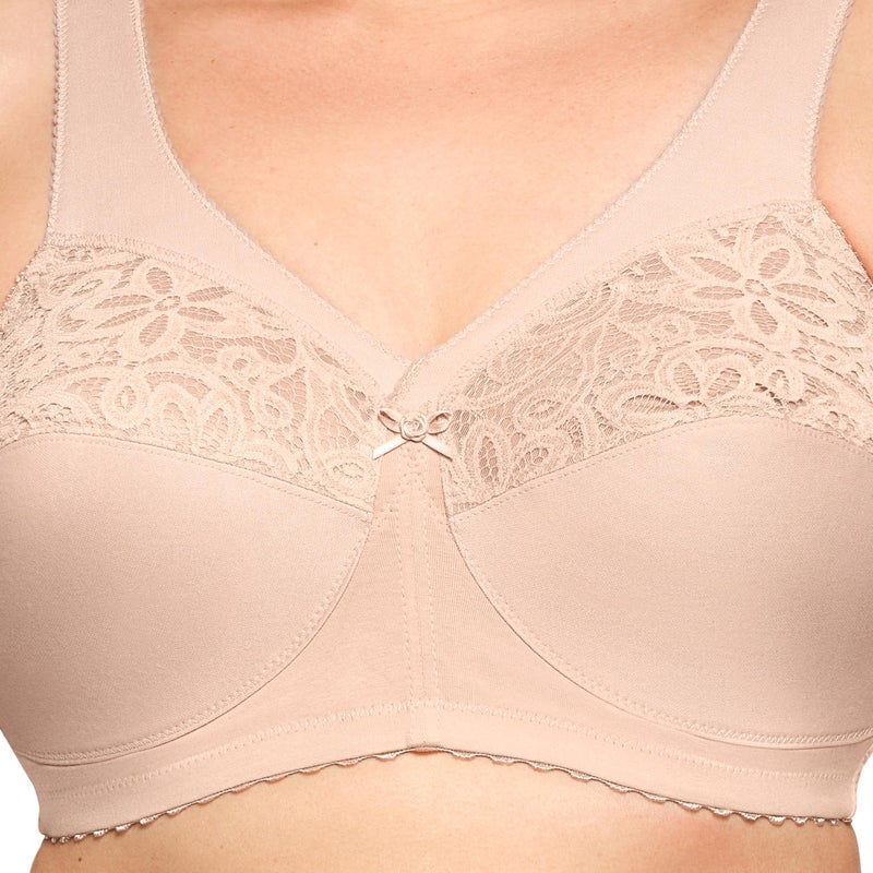 Glamorise Full Figure Plus Size MagicLift Cotton Support Bra Wirefree #1001 CafÃ© - Image 2